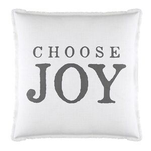 “choose joy” Euro Pillow of 100% Cotton with Duck Feather insert - NWT